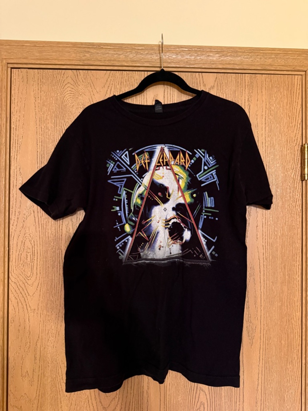 Tultex Black Def Leppard Graphic Tee with Multicolor Print